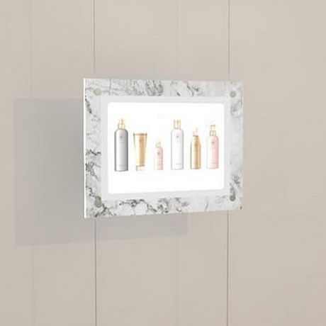 White Marble Faux Print LED Light Pocket Kit with Portrait or Landscape Display